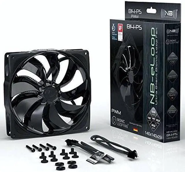 Alt view image 4 of 7 - Noiseblocker NB-eLoop B14-PS Black Edition 140mm 4Pin PWM Fan, 300-1200RPM, 83.92CFM, 24.28dBA