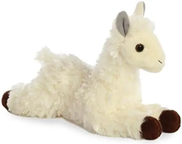 Alt view image 2 of 7 - Aurora® - Small White Mini Flopsie - 8" Llama - Adorable Stuffed Animal