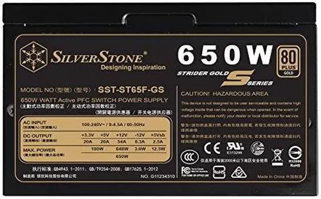 Alt view image 2 of 10 - silverstone technology 650w computer power supply psu fully modular with 80 plus gold & 140mm design power supply (sst-st65f-gs)
