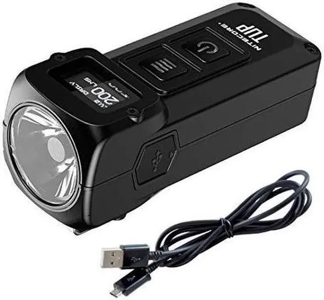 Alt view image 2 of 3 - nitecore tup 1000 lumen rechargeable everyday carry pocket flashlight and oled display with lumentac charging cable (black)