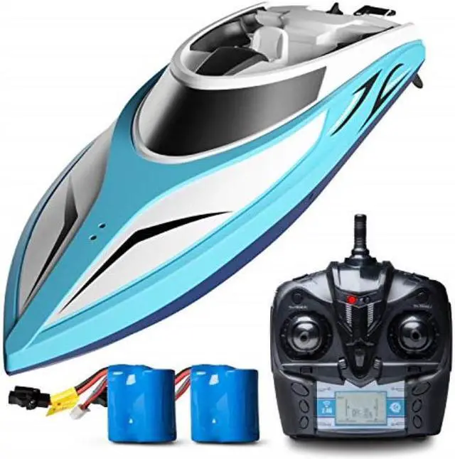 Alt view image 2 of 2 - RC Boat Pool Toys for Kids - “Force1 H102 Velocity” Remote Control Boat w/ Rechargeable Fast RC Boat Battery + Capsize Recovery for Toy Boat Lake Toys