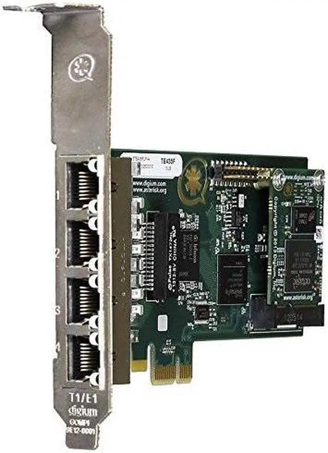 Alt view image 6 of 6 - Digium 1TE435BF Four (4) Span Digital T1/E1/J1/Pri PCI-Express X1 Card