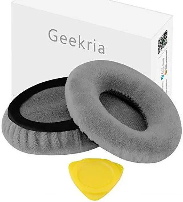 Alt view image 7 of 8 - Geekria Comfort Velour Replacement Ear Pads for Sennheiser Momentum On-Ear Headphones Earpads, Headset Ear Cushion Repair Parts (Grey)