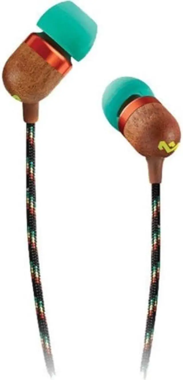 Alt view image 10 of 13 - House Of Marley Smile Jamaica In-Ear Wired Headphones with Mic, Rasta, EM-JE041-RA