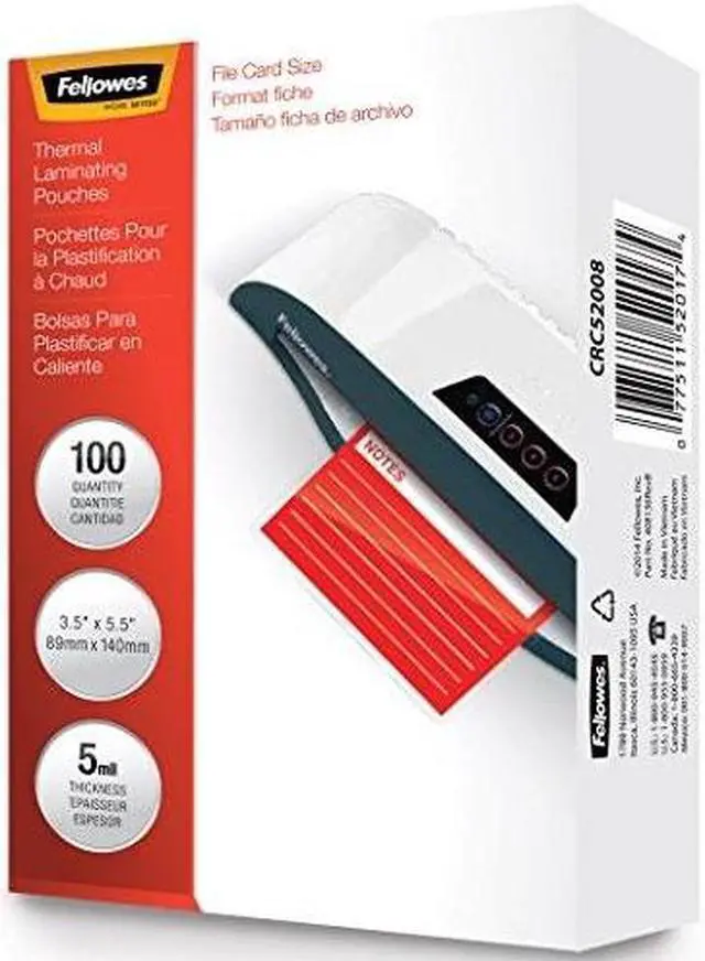 Alt view image 7 of 14 - Fellowes Thermal Pouches Index Card 100/Pack 52017