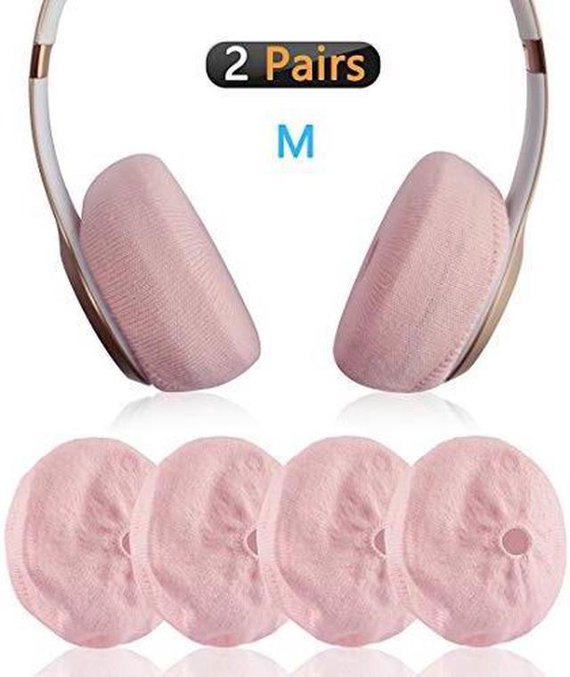 Geekria 2 Pairs Small Knit Fabric Washable Headphone Covers with Cable Hole Earphone Covers Ear Pads Protector Stretchable Sanitary Earcup Fits