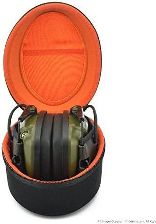 Alt view image 7 of 8 - Geekria Hard Shell Carrying Case / Bag For Howard Leight Impact Sport OD Electric Earmuff / Headset / Headphones, with Mesh Pocket for Accessories