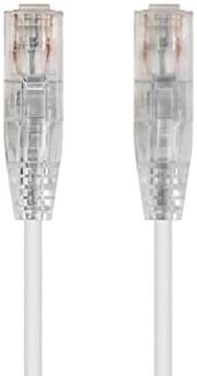Alt view image 5 of 19 - Monoprice Cat6 Ethernet Patch Cable - 10 feet - White | Snagless RJ45 Stranded 550MHz UTP CMR Riser Rated Pure Bare Copper Wire 28AWG - SlimRun Series