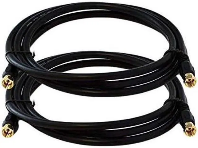 Alt view image 3 of 8 - iMBPrice - (2-Pack) RG6 Coaxial Patch Cable (6 Feet) with F-Type Screw-on Connectors in Black
