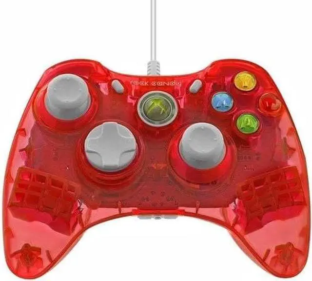 Alt view image 8 of 9 - PDP Rock Candy Controller For Microsoft Xbox 360 - Red