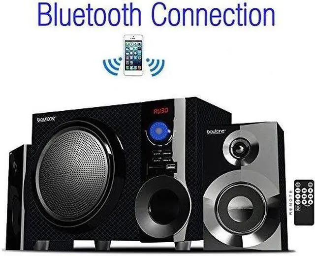 Alt view image 20 of 20 - Boytone BT-210FD Wireless Bluetooth 30W Speaker System with FM Radio & Remote Control for Smartphones, Tablets, Desktop