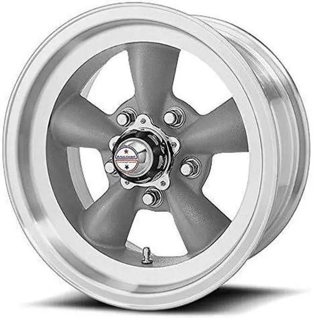 Main image of american racing custom wheels vn105 torq thrust d torq thrust gray wheel with machined lip 15x4.5"/5x114.3mm, 15mm offset
