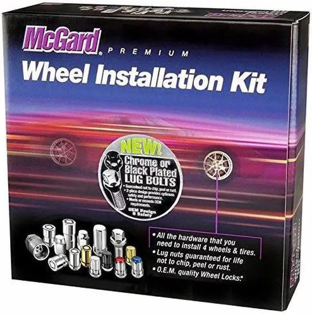 Alt view image 5 of 5 - McGard 68018BK Black Chrome Bolt Wheel Install Kit - M14x1.5 (17mm)