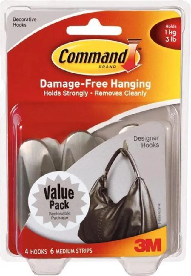 Main image of command designer hooks value pack, brushed nickel