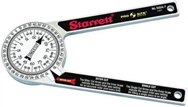 Alt view image 2 of 3 - Miter Protractor,  Rectangular Head,  Yes,  0° to 360°, 90 x 4,  7" Length