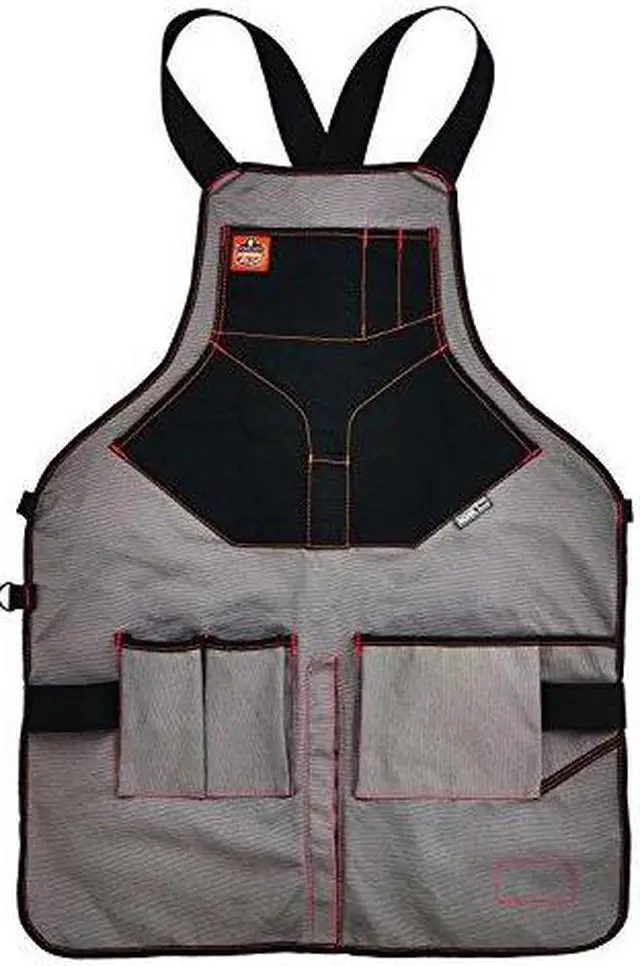 Main image of ergodyne arsenal 5705 full length tool work apron, 13pockets, gray