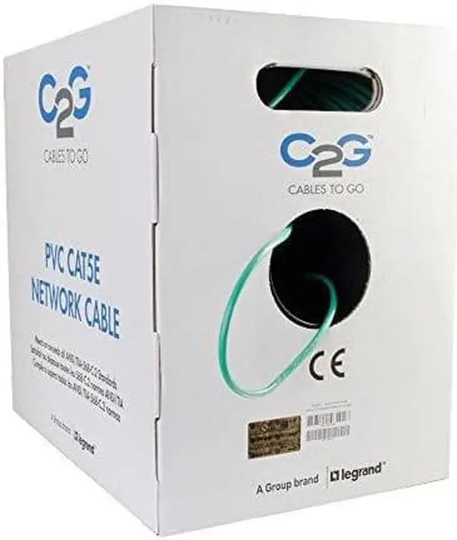 Alt view image 6 of 12 - C2G 43402 Cat5e Bulk Cable - Unshielded Ethernet Network Cable with Stranded Conductors, in-Wall cm-Rated, TAA Compliant, Green (1000 Feet, 304.8 Meters)