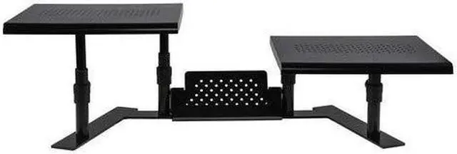 Alt view image 2 of 20 - Allsop Dual Monitor Stand Steel 32"Wx14"Dx6-1/10"-8-2/5" Black 31883
