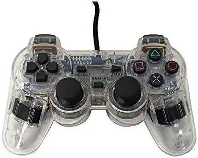 Alt view image 3 of 3 - Transparent Clear White Controller for Playstation PS1 PS2 by Mars Devices