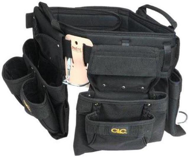 clc custom leathercraft 5605 professional carpenters combo tool belt,  black, 18 pocket 