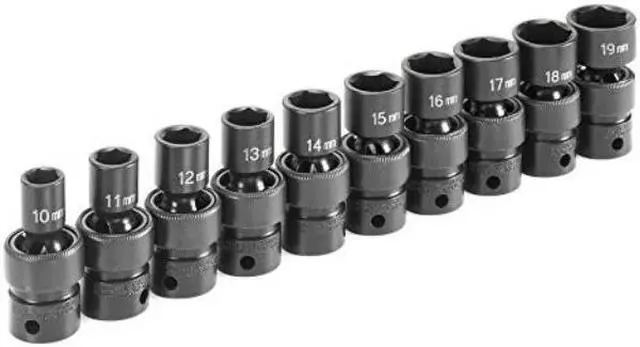 Alt view image 2 of 3 - Grey Pneumatic 1210UM 3/8" Drive 10 Piece Universal Metric Set