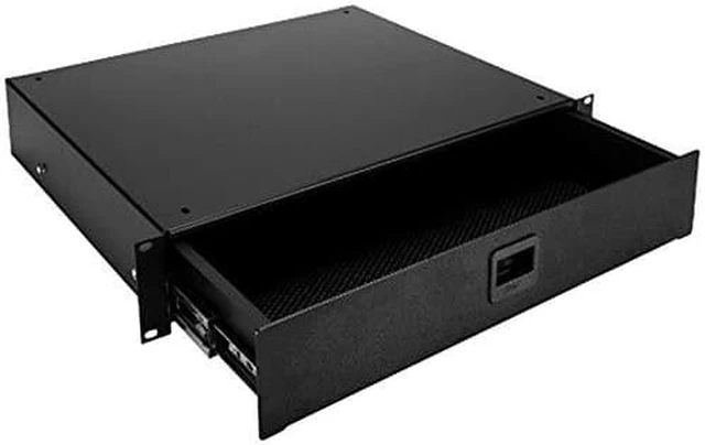 Alt view image 2 of 2 - Middle Atlantic 2RU Rack Storage Drawer Textured Black Powder Coat TD2