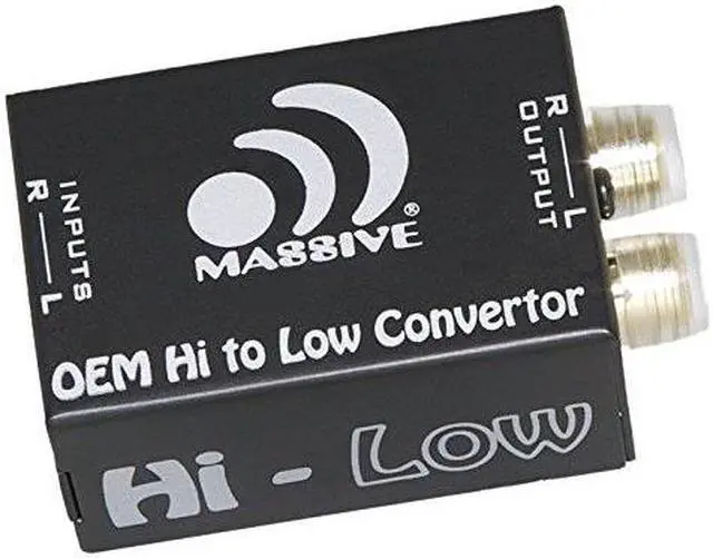 Main image of massive audio hilow  car audio high level speaker signal to low level rca converter, high to low level signal