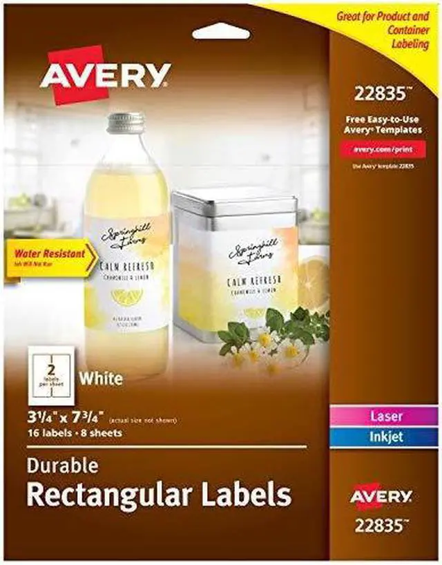 Alt view image 3 of 16 - Avery Label,Dur,Wrprnd,16/Pk,Wh 22835