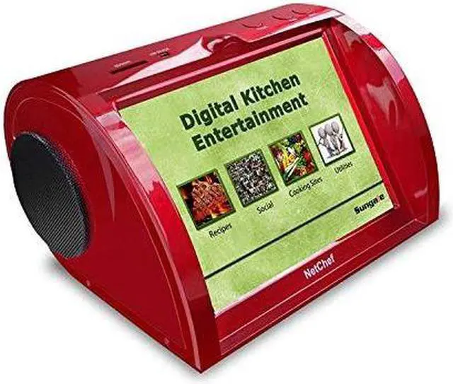 Alt view image 7 of 10 - Kitchen Entertainment, Counter-top Design, Hi-Fi Speakers, Audio Book, 15K+ Radio Stations, Streaming Videos, Movies, Music, Auto Wi-Fi, Plug & Play, Social Media, Recipes, 8”Touch Panel, NC820-RED