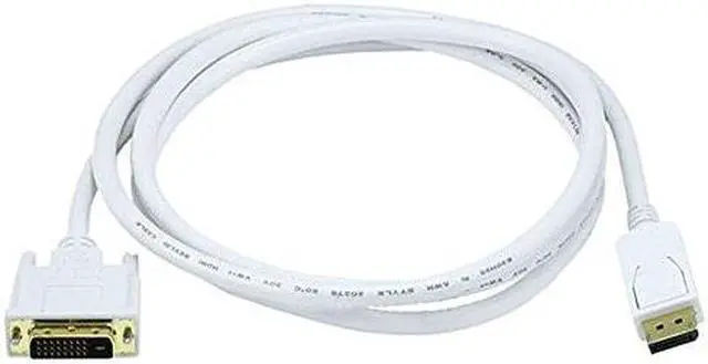 Alt view image 2 of 16 - Monoprice 6ft Gold Plated 28AWG DisplayPort to DVI Cable - White
