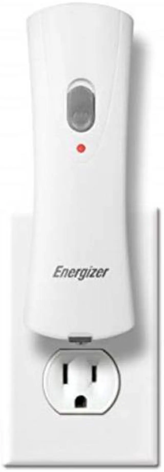 Main image of energizer compact handheld rechargeable plugin flashlight, led 40 lumens, autoon in powerfailure