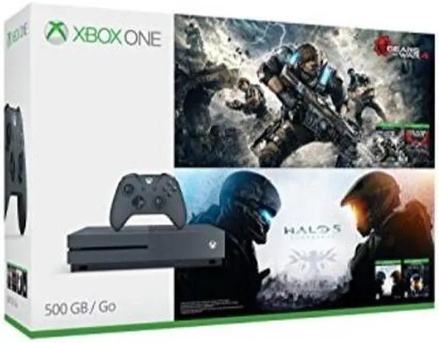 Alt view image 4 of 4 - Microsoft Xbox One S 500GB Console - Gears of War & Halo Special Edition Bundle