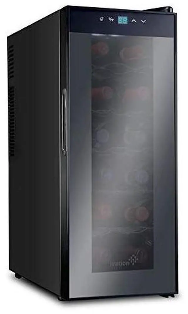 Alt view image 8 of 8 - Ivation 12 Bottle Thermoelectric Red And White Wine Cooler/Chiller Counter Top Wine Cellar with Digital Temperature Display, Freestanding Refrigerator Smoked Glass Door Quiet Operation Fridge