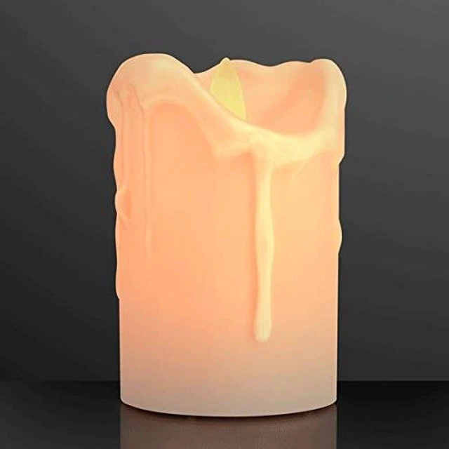 Main image of blinkee led dripping wax moving flame flickering pillar candle 4 inch by
