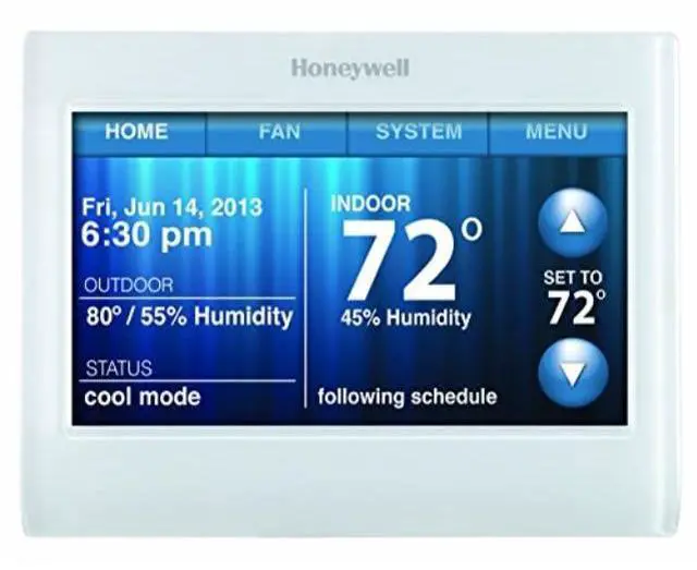 Alt view image 8 of 20 - Honeywell TH9320WF5003 Wi-Fi 9000 Color Touchscreen Programmable Wi-Fi Thermostat (3H/2C)