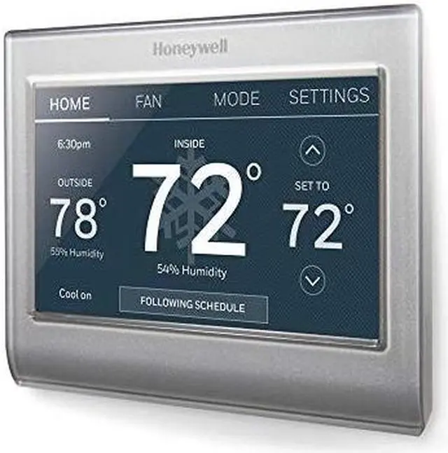 Alt view image 4 of 8 - Honeywell Home - Smart Color Thermostat with Wi-Fi Connectivity, 7 Day Programmable, Customizable Color Touchscreen Display, ENERGY STAR Certified - Silver (RTH9585WF1004)
