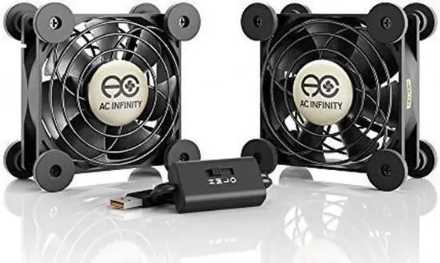 Alt view image 8 of 20 - AC Infinity MULTIFAN S5, Quiet Dual 80mm USB Fan for Receiver DVR Playstation Xbox Computer Cabinet Cooling