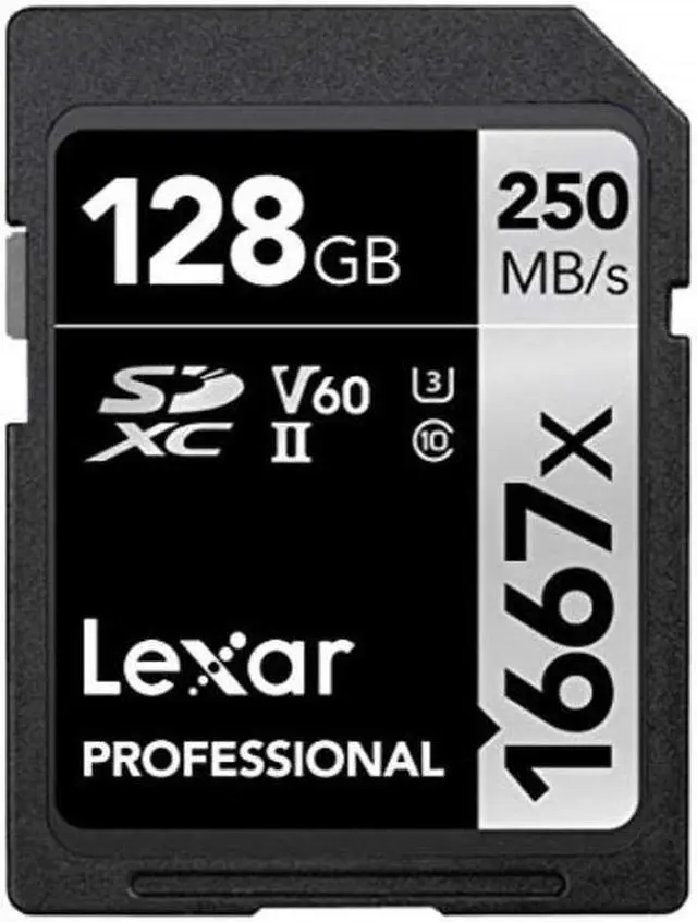 Alt view image 3 of 20 - Lexar Professional 1667x 128GB SDXC UHS-II/U3 Memory Card #LSD128CBNA1667