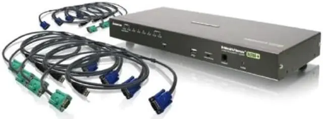 Alt view image 2 of 4 - iogear 8-port usb ps/2 combo vga kvmp switch with usb kvm cables, gcs1808kitu