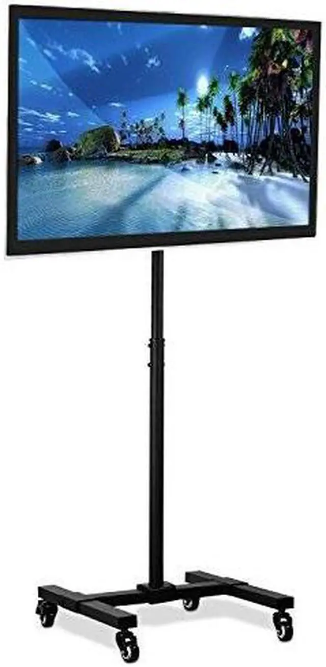 Alt view image 5 of 20 - Mount-It! TV Cart | Fits 24-42 Inch TVs | Adjustable Height Rolling Stand