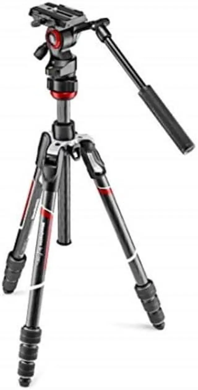 Alt view image 9 of 20 - Manfrotto Befree Live Carbon Fiber Video Tripod Kit with Video Head & Case