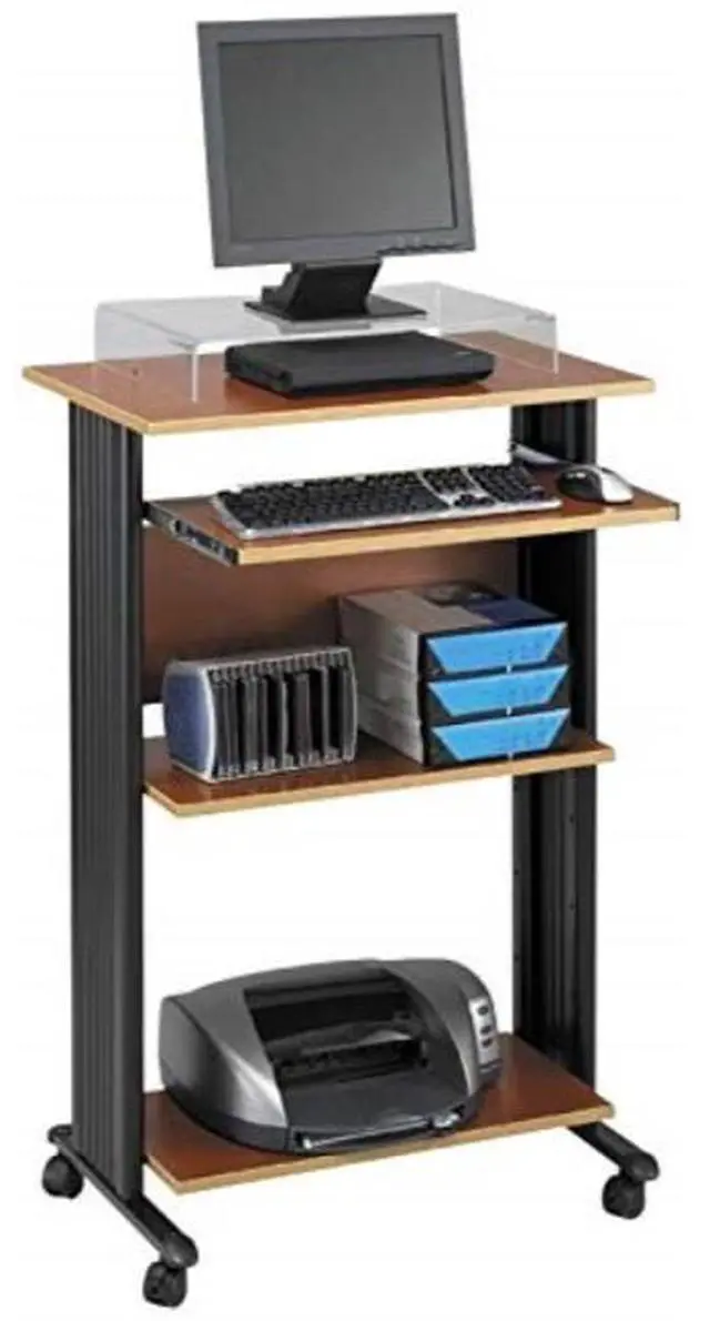Alt view image 8 of 11 - Safco 1923CY Muv Standing Desk - 29.5" x 22" x 45" - Cherry