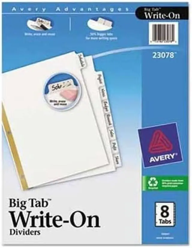 Alt view image 6 of 20 - Avery Write & Erase Big Tab Paper Dividers 8-Tab Letter 23078