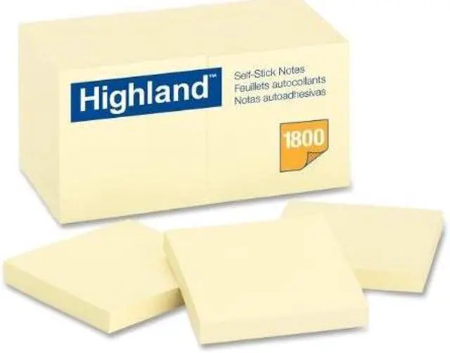 Alt view image 2 of 7 - 3M 654918PK NOTE,3X3, 18 PK,YW