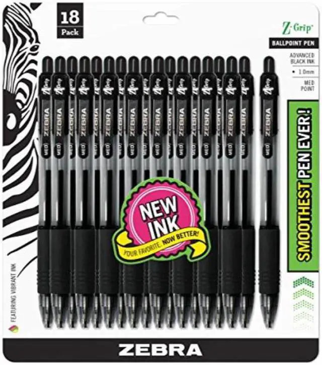 Alt view image 5 of 16 - Z-Grip Retractable Ballpoint Pen 1.0Mm 18/Pkg-Black