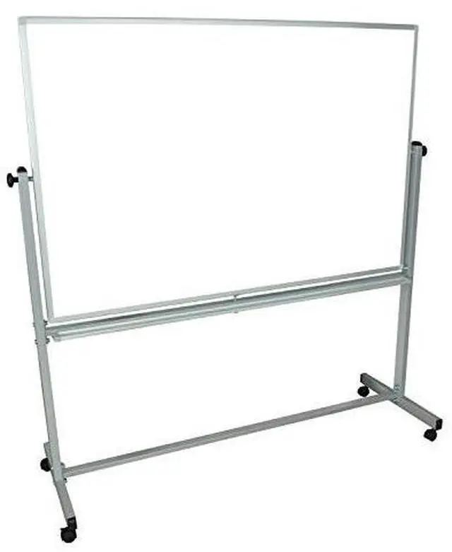Alt view image 2 of 10 - Luxor Mobile Magnetic Whiteboard - 60" x 40" - White Surface - Silver Aluminum Frame  MB6040WW