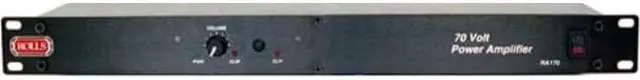 Alt view image 4 of 9 - Rolls RA170 Rack Mount 70V 70 Watt 1U Power Amplifier