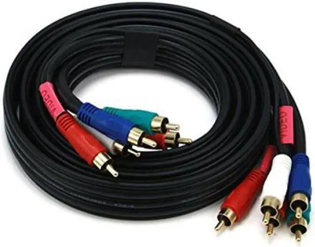 Alt view image 3 of 5 - Monoprice 6ft 22AWG 5-RCA Component Video/Audio Coaxial Cable (RG-59/U) - Black