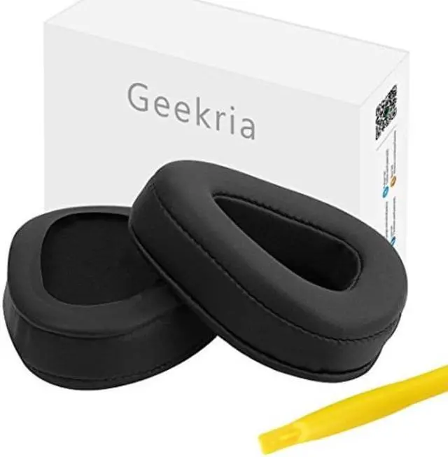 Alt view image 7 of 7 - Geekria QuickFit Protein Leather Replacement Ear Pads for Skullcandy Aviator, Aviator 2, Aviator2.0 Headphones Ear Cushions, Headset Earpads, Ear Cups Repair Parts (Black)