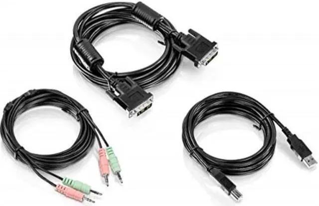 Main image of TRENDnet 10 ft. DVI-I, USB, and Audio KVM Cable Kit, Connect a DVI Computer to the TRENDnet TK-232DV KVM Switch, USB Mouse/Keyboard, DVI-I, & 3.5mm Audio Connections, TK-CD10